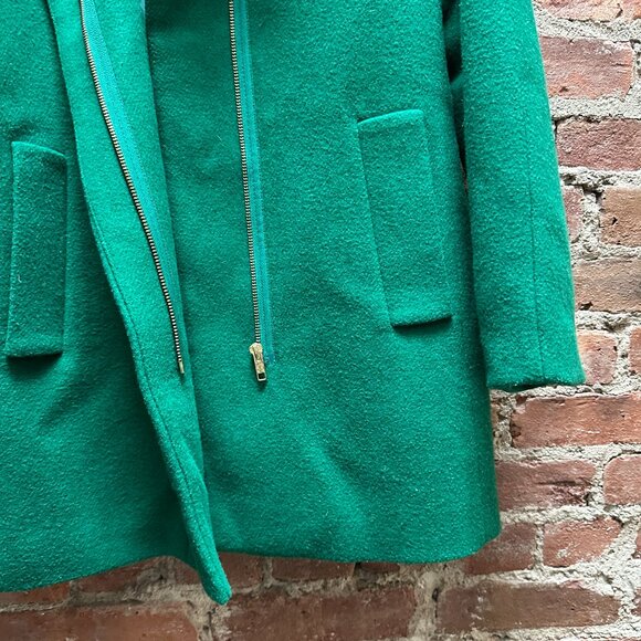 J. Crew Women's City Coat wool trench in emerald green, size 0 - Picture 5 of 6
